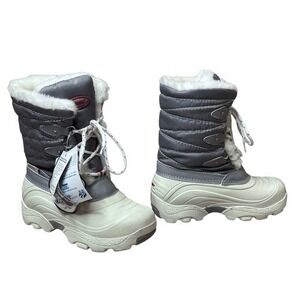 Khombu Kristal Silver White Waterproof Thermolite Fur Lined Winter Boots‎ 1 NIB